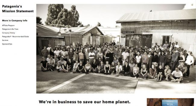 mission statement examples from Patagonia