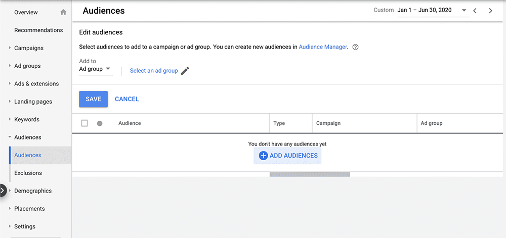 behavioral targeting in Google Ads
